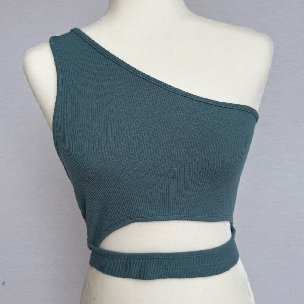 SHEIN Blue One Shoulder Top With Slit